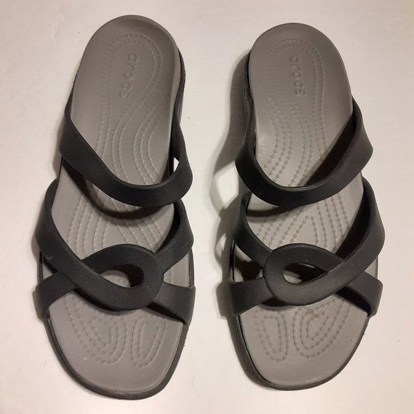 Crocs Womens Meleen Twist Blk/Gray Slip On Open Toe Comfort Sandals 202497 S… - Picture 1 of 8